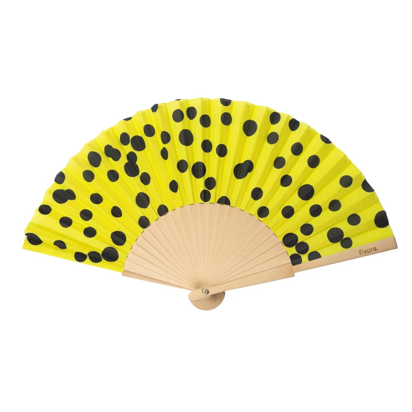 YELLOW POLKA HAND FAN