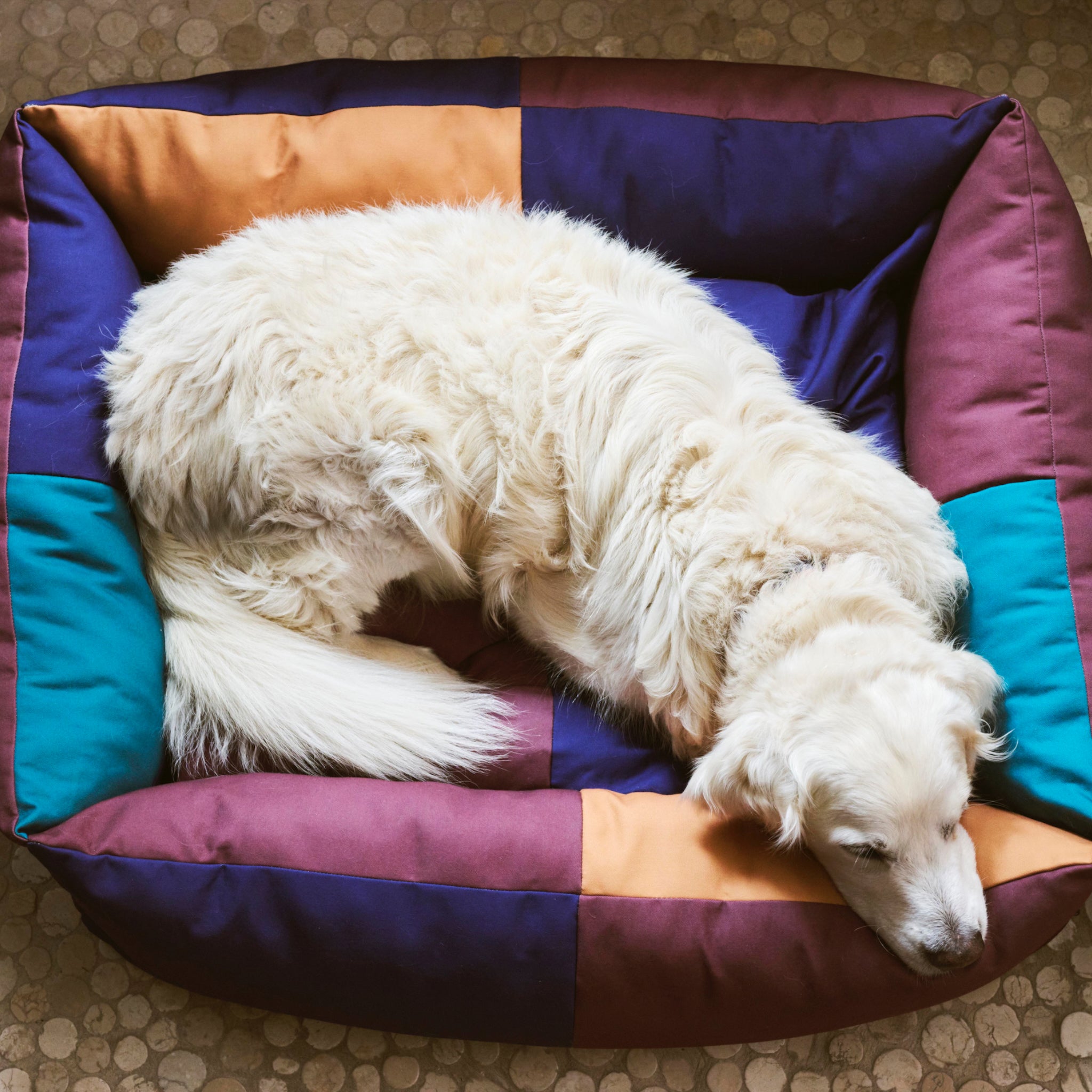 HAY DOGS BED LARGE BURGUNDY/GREEN