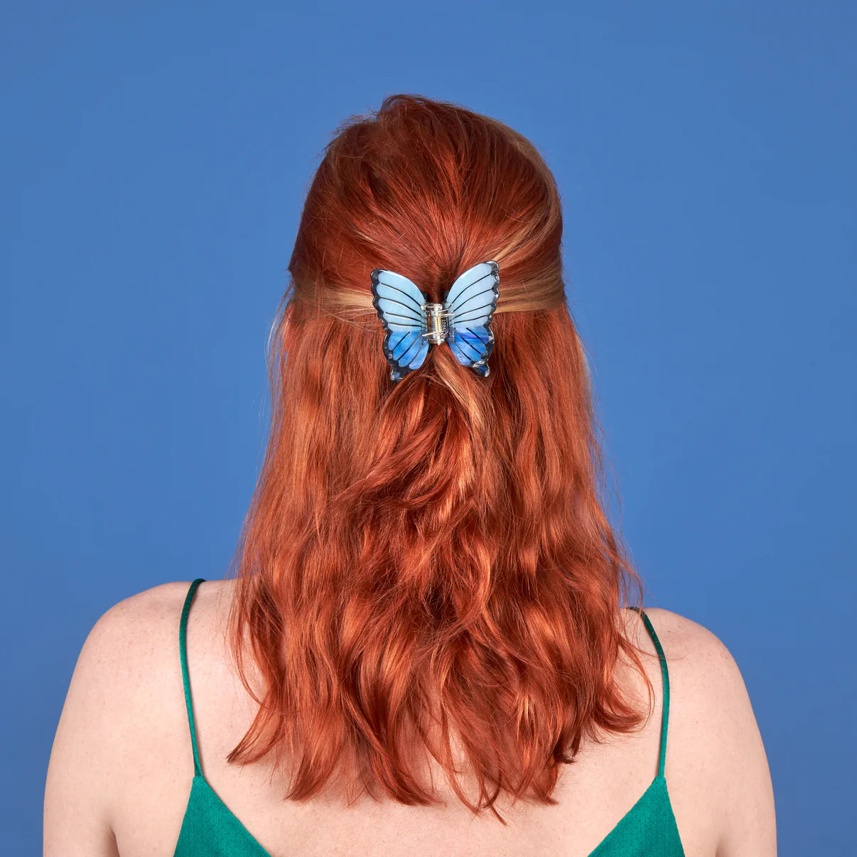 HAIR CLAW BLUE BUTTERFLY