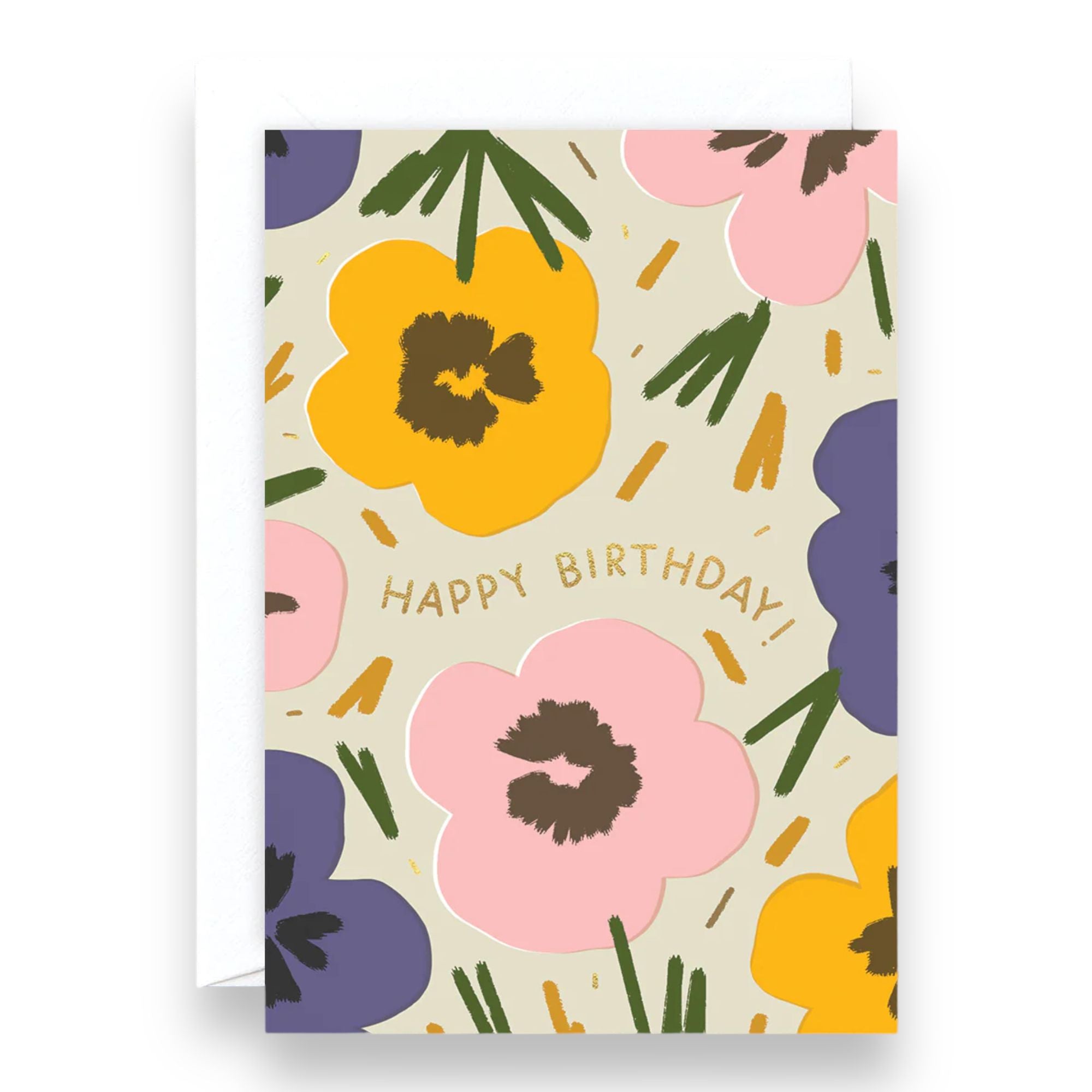 TARJETA HAPPY BIRTHDAY FLOWERS
